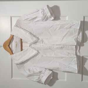 One Loved Babe New White Peter Pan Blouse